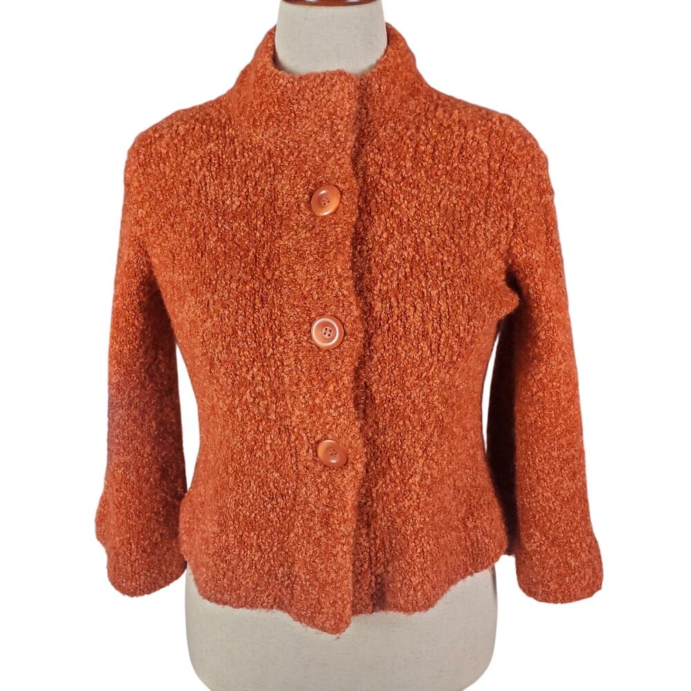 Colorful Cropped Sweater Bell Sleeve Cottagecore Girlhoodcore Balletcore Button